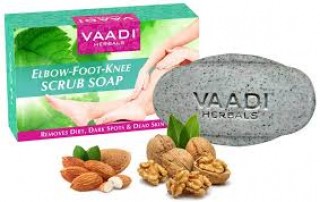 Vaadi Herbal Elbow-Foot-Knee Scrub Soap with Almond & Walnut Scrub 75 gm